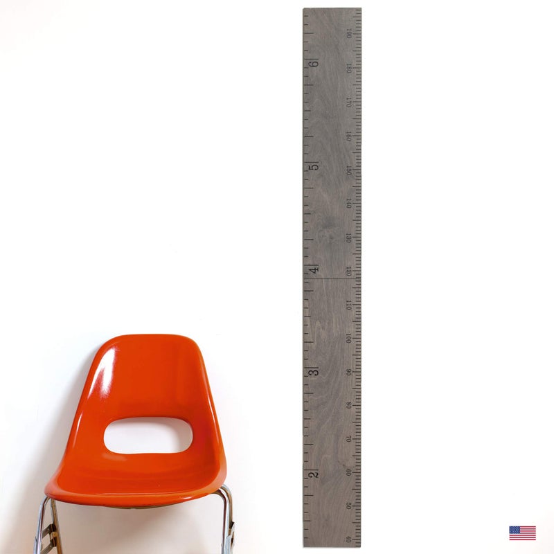 Headwaters Studio Growth Chart for Wall - Height Chart for Kids, Growth Chart for Kids, Measuring Board for Kids Height, Wooden Growth Chart for Wall, Height Measurement for Wall - Gray (63"x6.7") - Image 1